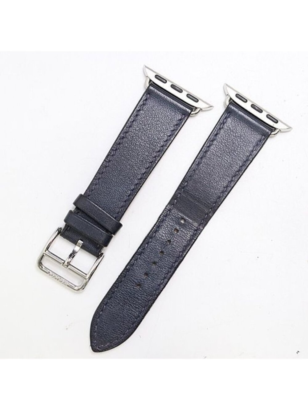 Hermes Apple x Leather Strap with Buckle FM 380 PM Navy Color 32 Watch